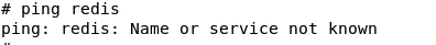 Result of ping redis(failled) in connected network